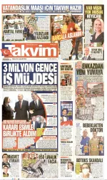 Takvim manşeti